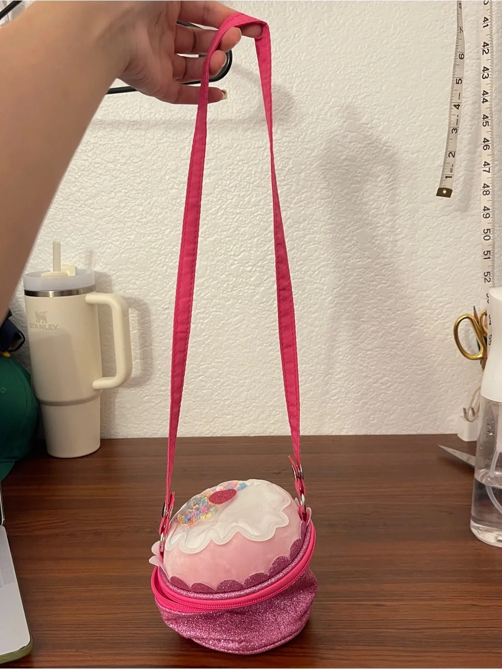 Claire's Pink Cupcake Crossbody Bag with Sprinkles